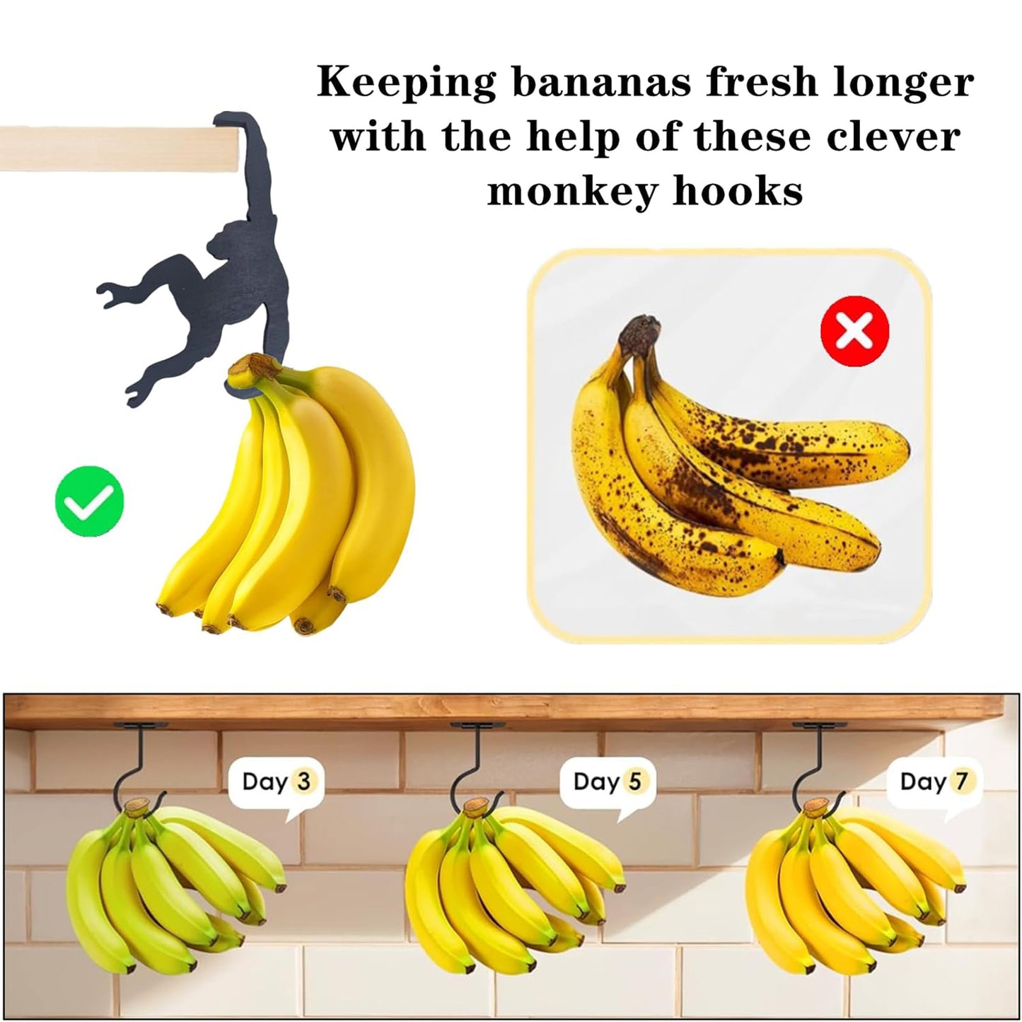 Chimp Shaped Banana Balance Hook