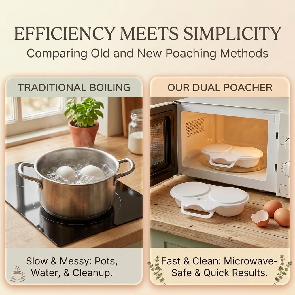 2026 Upgraded Dual-Cavity Microwave Egg Cooker -2 Pack