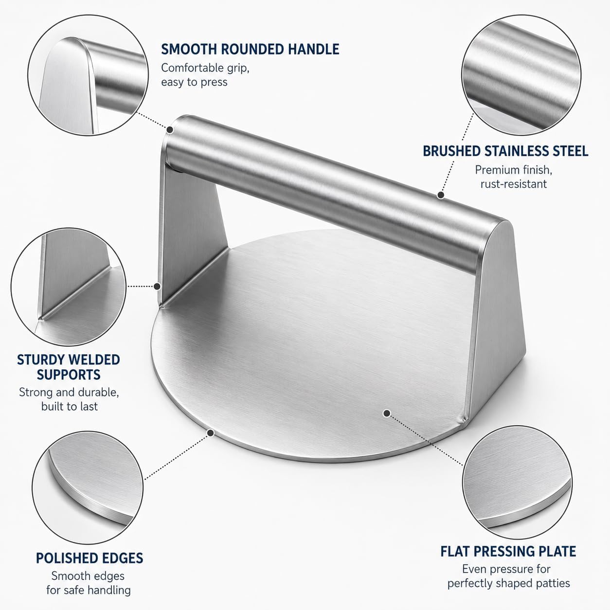 Steel Smashed Burger Press For Professional And Home Kitchens