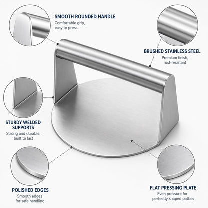 Steel Smashed Burger Press For Professional And Home Kitchens
