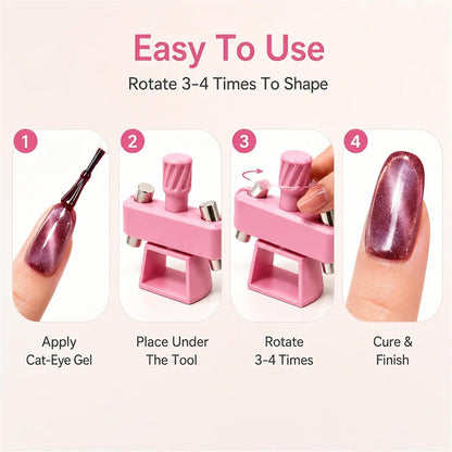 360° Automatic Cat Eye Magnet, Rotating Cat Eye Magnet for DIY Nails