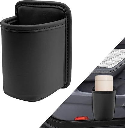 Clip-On Car Cup Holder, PU Leather, No-Drill Waterproof Scratch-Resistant