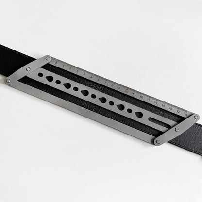 Belt Hole Punching Guide Ruler for Leather Craft Center Alignment