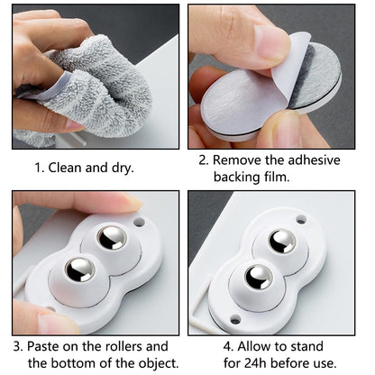 4 Pieces Matching Self-Adhesive Casters Appliance Roller