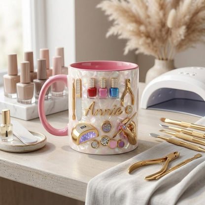Personalized Nail Tech Mug for Nail Artist, Nail Salon Owner