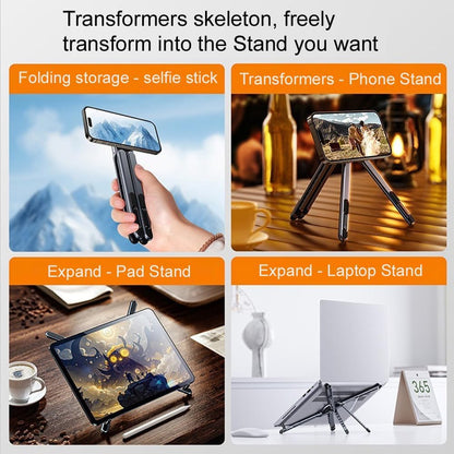 Portable Laptop Stand for Desk & Travel, CNC Aluminum Foldable Computer Riser
