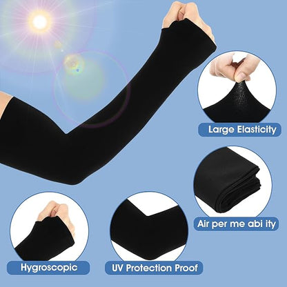 7 Color/Set Unisex Sun-Protection Ice Silk Sleeves With Thumbholes