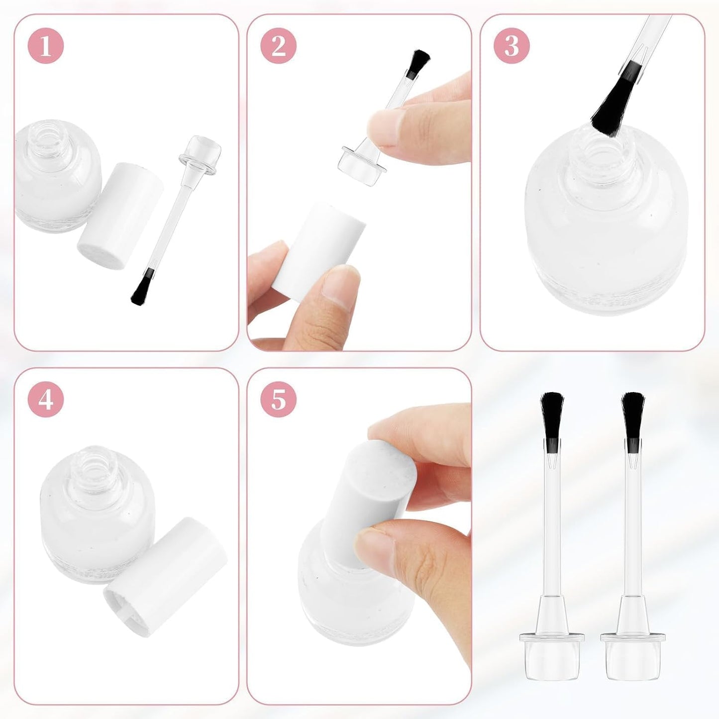 100 PCS Disposable Nail Polish Brush