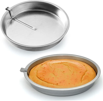 9.7 Inch Cake Pan Round Easy Release with a Built-In Swivel Blade