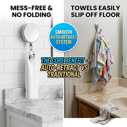 Retractable Towel Clips for Kitchen Countertops and Bathroom Organization