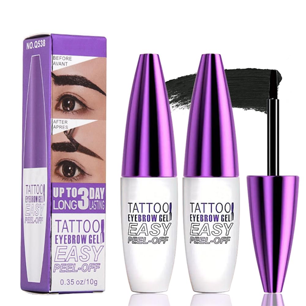 2Pcs Peel Off Brow Tint Gel - Waterproof & Sweatproof Tattoo Effect