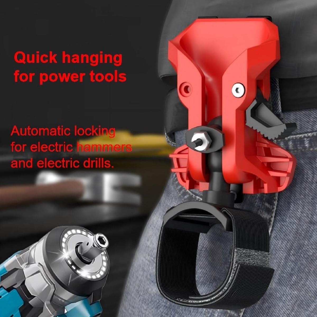 Self-Locking Drill Holder Belt Clip