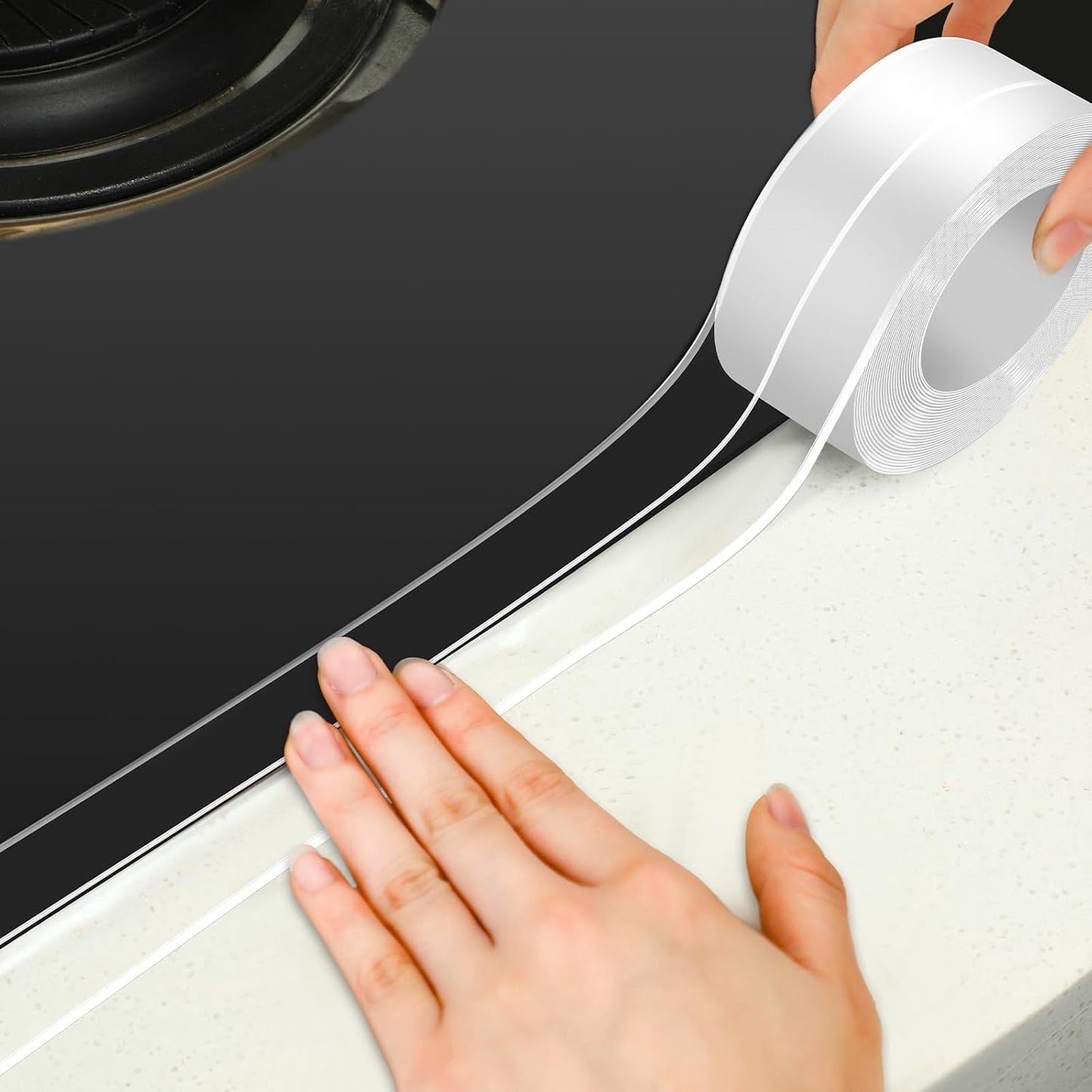 Clear Caulk Tape for Sinks Tubs Showers Counters Back Splash
