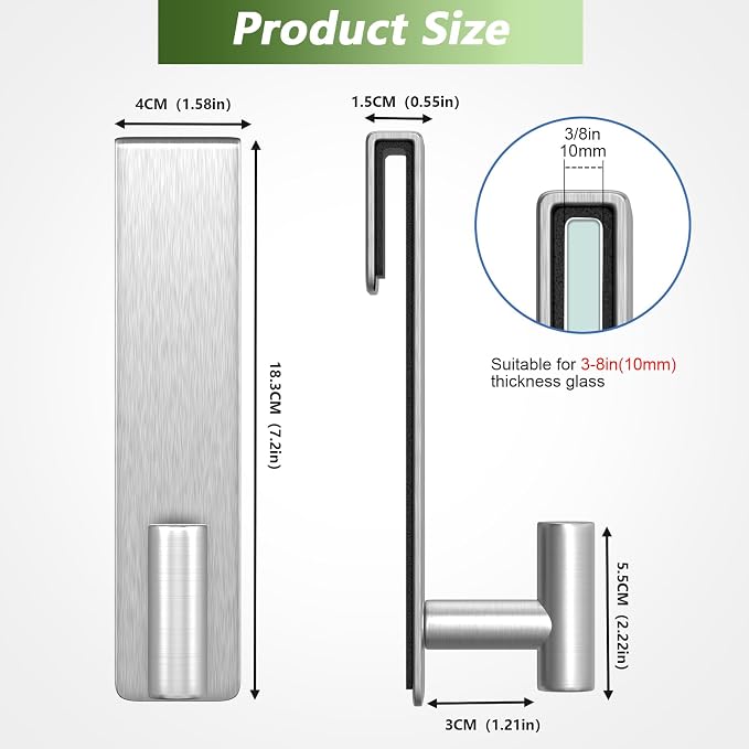 Shower Enclosure Door Hook – Heavy-Duty Stainless Steel Bathroom Hook