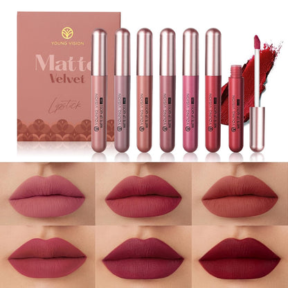6-Pc Matte Long-Lasting Nude Liquid Lipstick Set, Long-Lasting