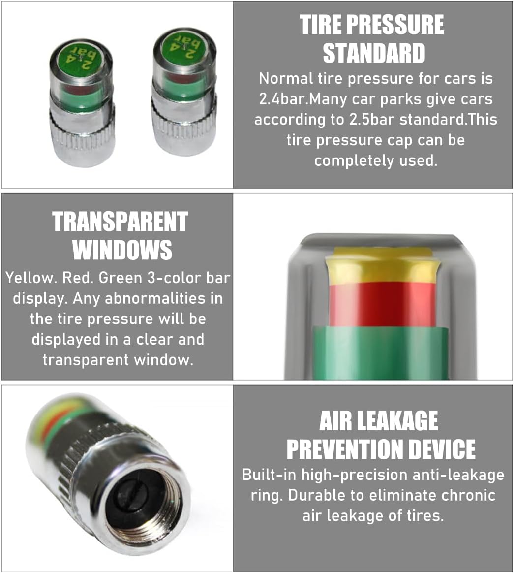 8 PCS Tire Pressure Monitor Valve Stem Caps