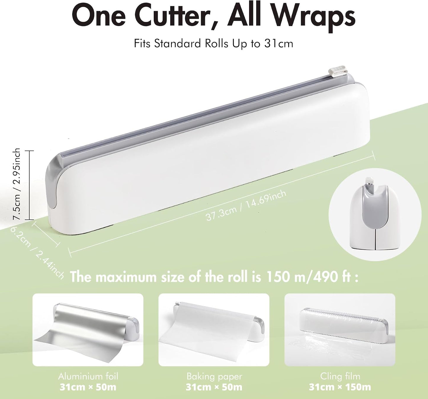 Aluminum Foil & Plastic Wrap Dispenser with Cutter