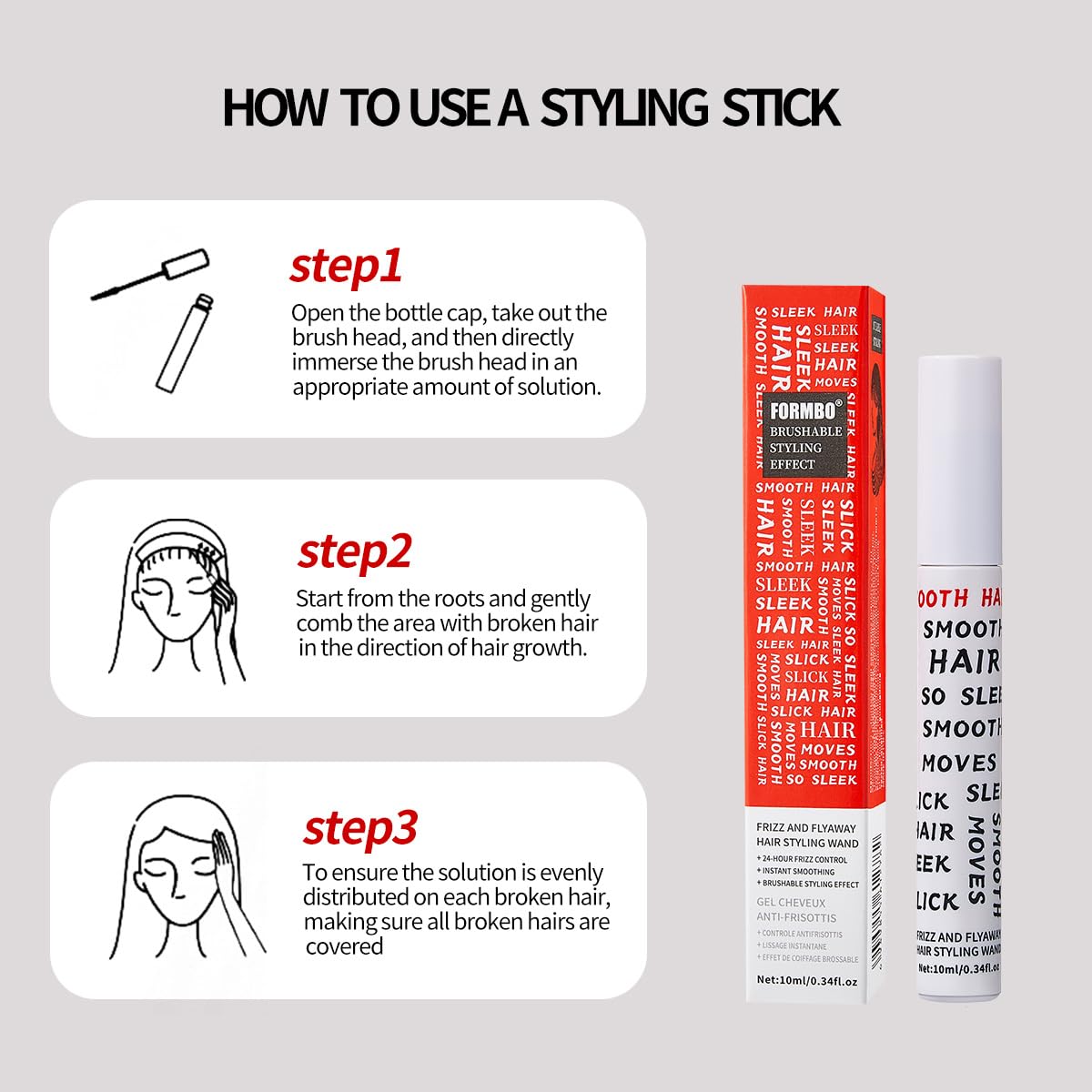 2-Pack Flyaway Taming Wands—Smooths Frizz and Sets the Hairline