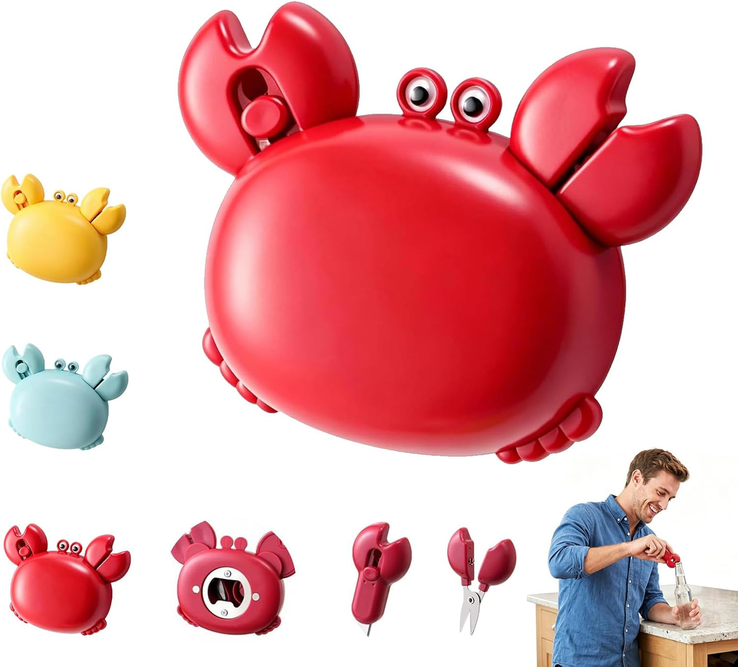 Crab 3-in-1 Magnetic Bottle Opener Box Opener