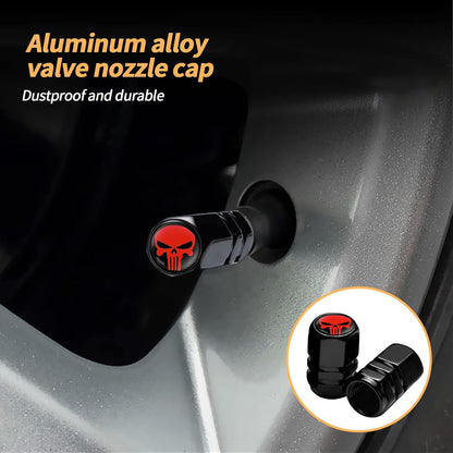 Skull-Shaped Tire Valve Cap Set – Airtight, Dustproof Caps For Car Wheels