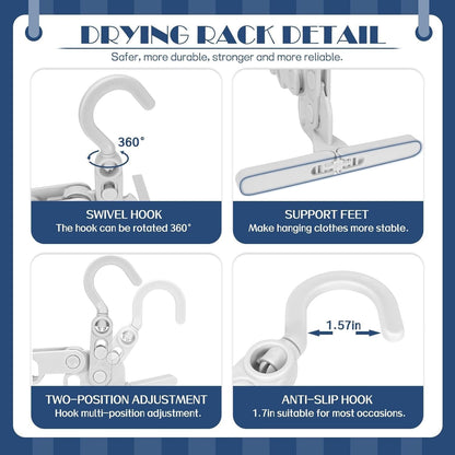 Portable Travel Hanger with 5 Holes for Balcony, Laundry Room and Outdoor