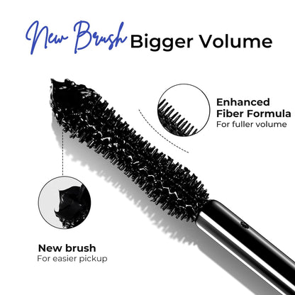 Waterproof Black Mascara Long-Lasting Smudge-Proof