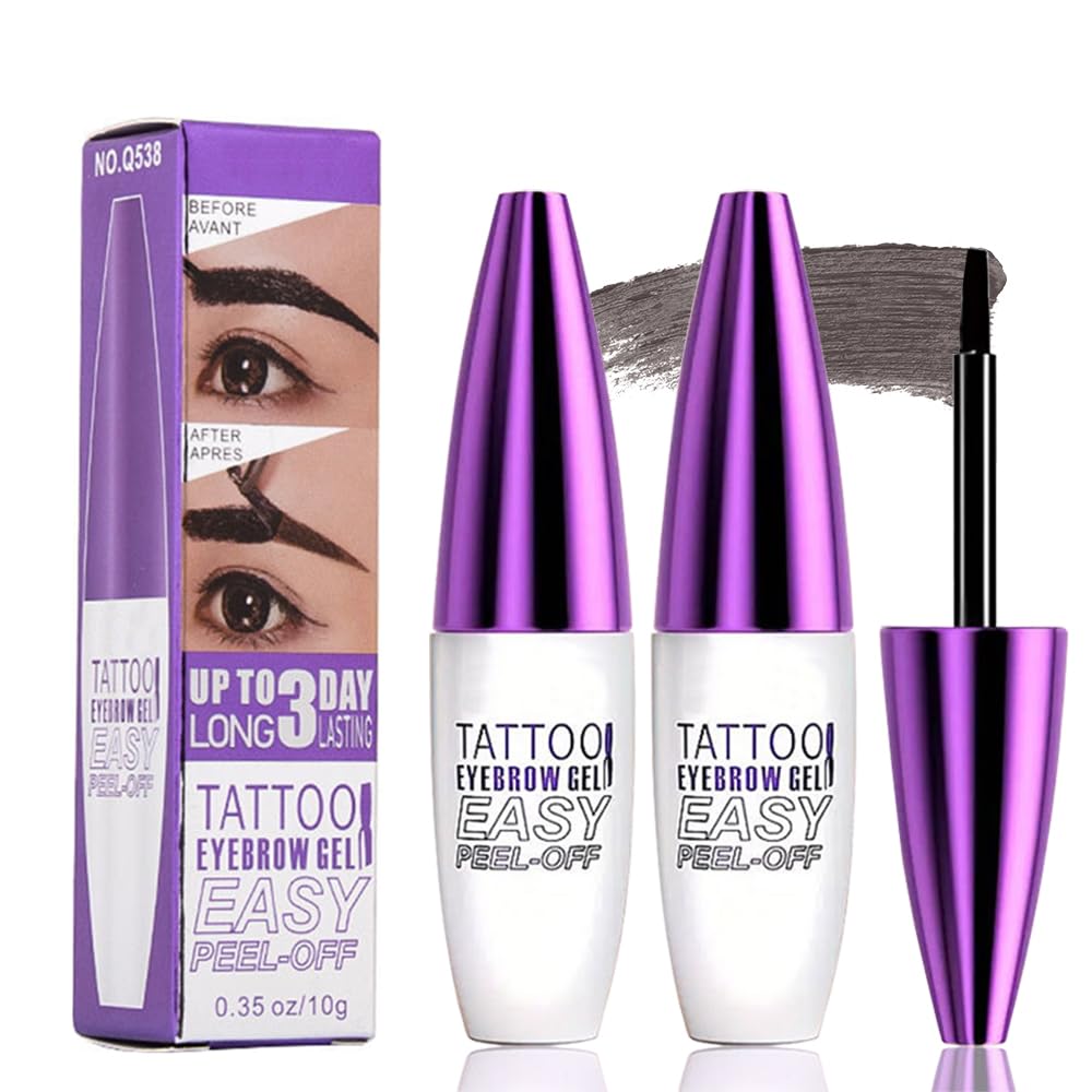 2Pcs Peel Off Brow Tint Gel - Waterproof & Sweatproof Tattoo Effect