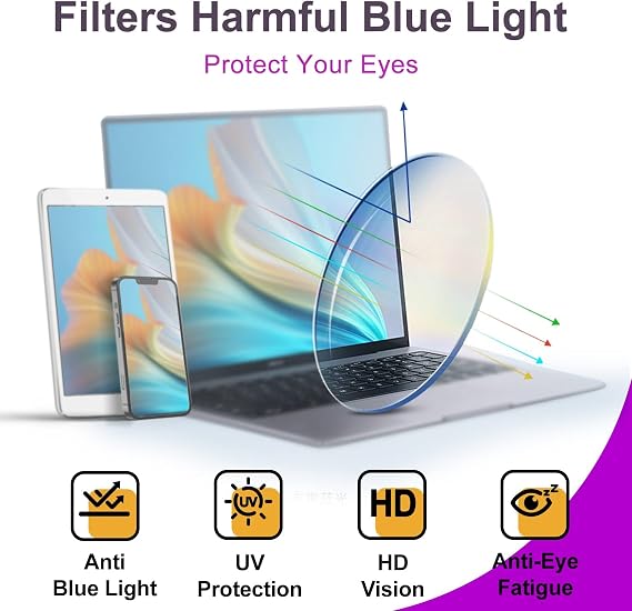 3Pack Universal Fashionable Non-Prescription Blue Light Blocking Glasses