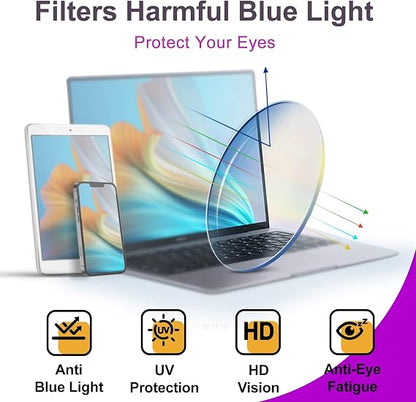 3Pack Universal Fashionable Non-Prescription Blue Light Blocking Glasses