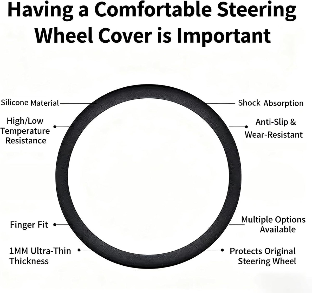 Universal Silicone Car Steering Wheel Cover