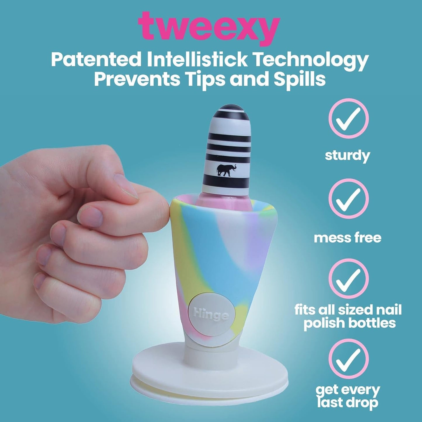 Smart grip Airlock Suction Untippable Nail Polish Bottle Holder