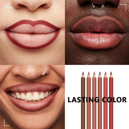 6-Color Matte Lip Liner Set | Long-Lasting & Waterproof