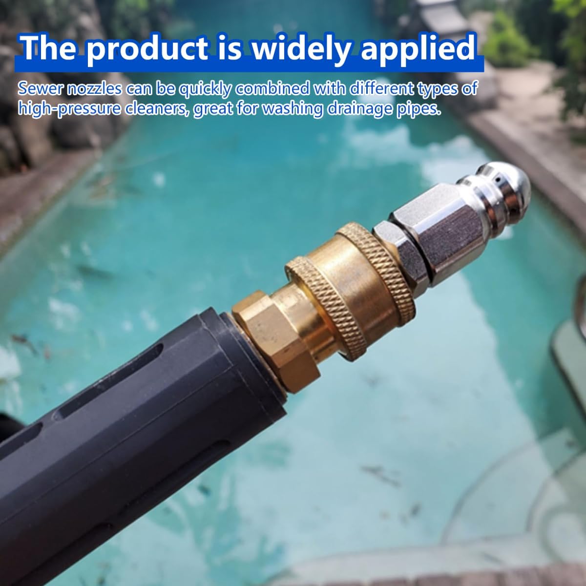 Stainless Steel Sewer Nozzle Kit For Pressure Washer With Quick Connector
