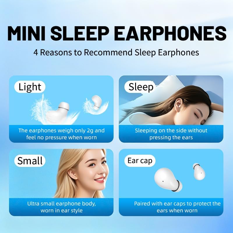 Comfortable Mini Earbuds for Sleep Friendly Side Sleeping Earphones