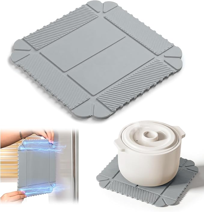Foldable Magnetic Silicone Trivet & Pot Holder, Kitchen Heat Resistant Mat