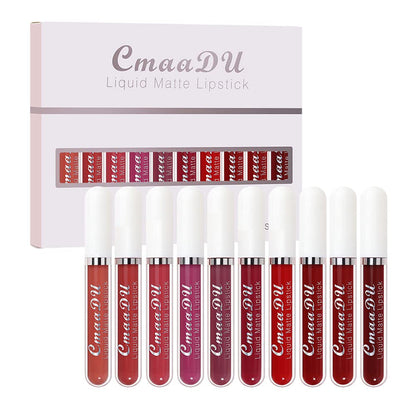 10 Pcs Matte Liquid Lipstick Set for Lip Daily Makeup