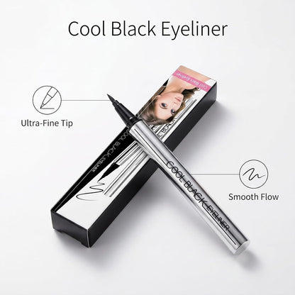 Long-Lasting Waterproof Eyeliner – 24H Smudge-Proof Smooth Application, Blackest Black