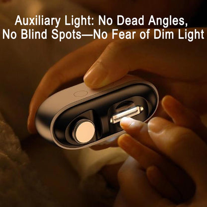 Automatic Trimmer & Polisher Nail Care Tool with LED Lights, Clipping Storage