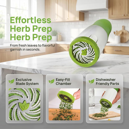 Manual Herb Mill Chopper with Fine Cutting Blades for Parsley, Coriander, Basil & Spices