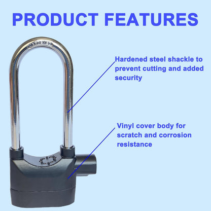 High Security Keyed Padlock  Movement & Shock Sensor