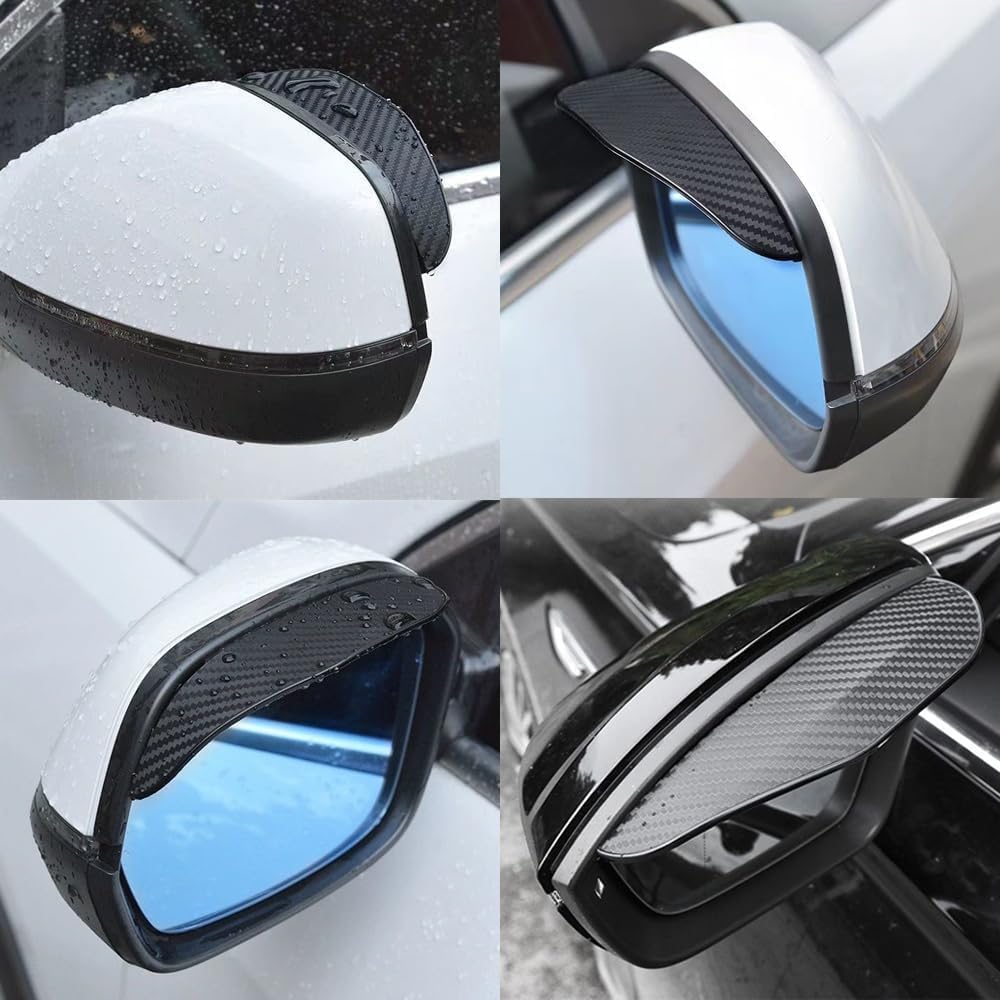 4-Pack Rearview Mirror Rain Cover - Carbon Fiber Material