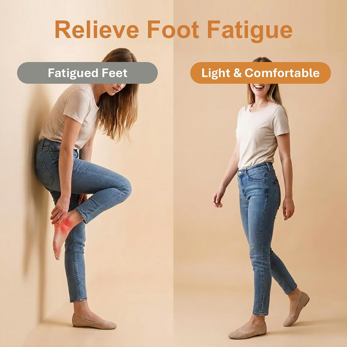 4 Pairs Silicone Foot Arch Support Pads for Flat Feet Plantar Fasciitis Relief