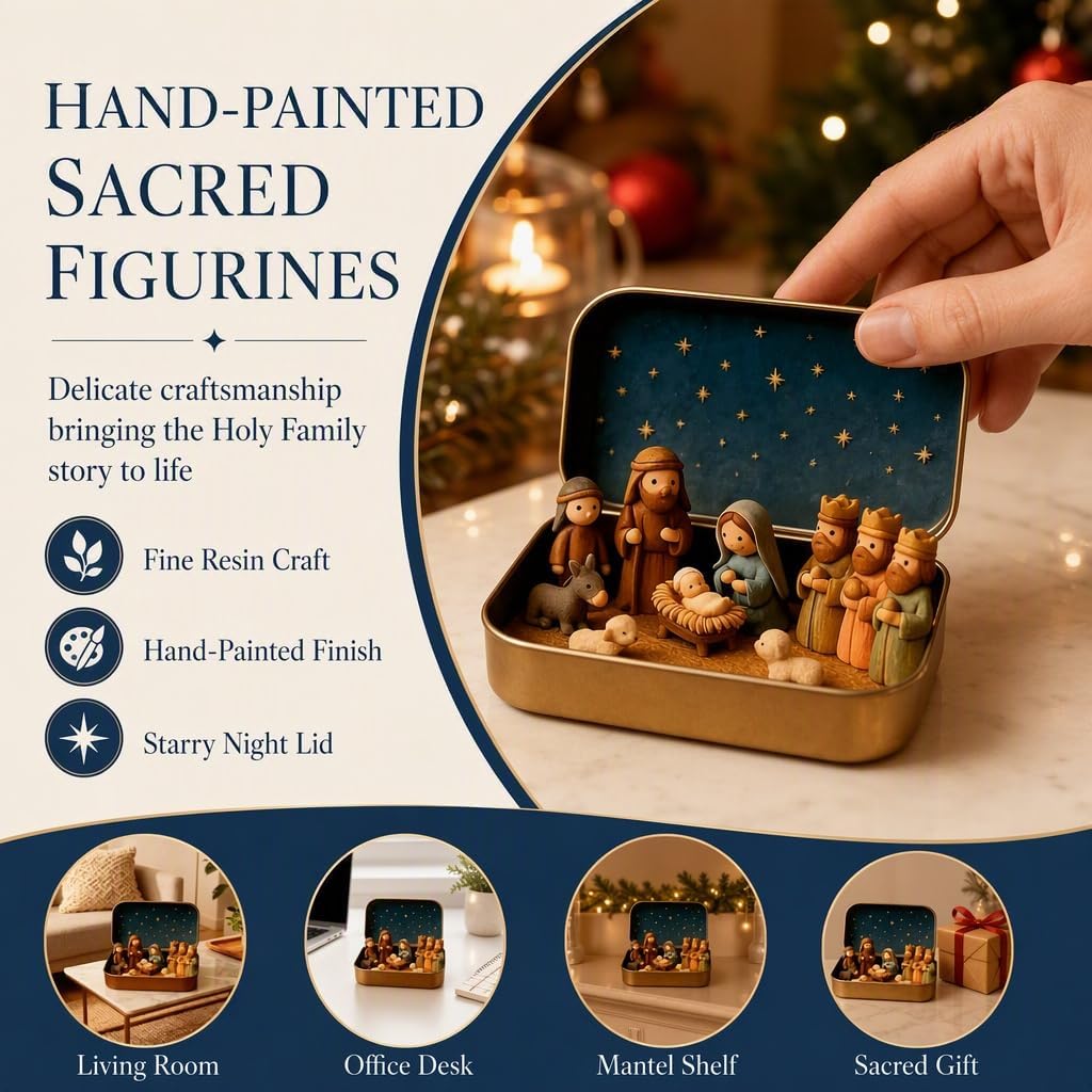 Handmade Mini Christmas Nativity Scene Ornament