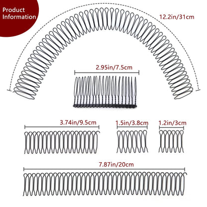 12 Pcs Toothed Hair Clip Comb, Metal Side Comb, U-Shaped Hair Styling Comb
