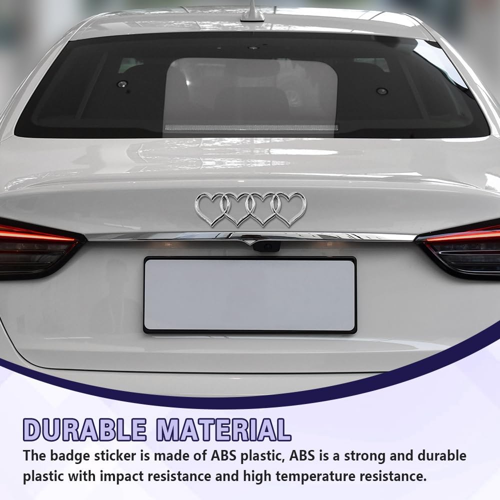 Heart-Shaped Car Emblem and Badge – 3D Exterior Decorative Sticker