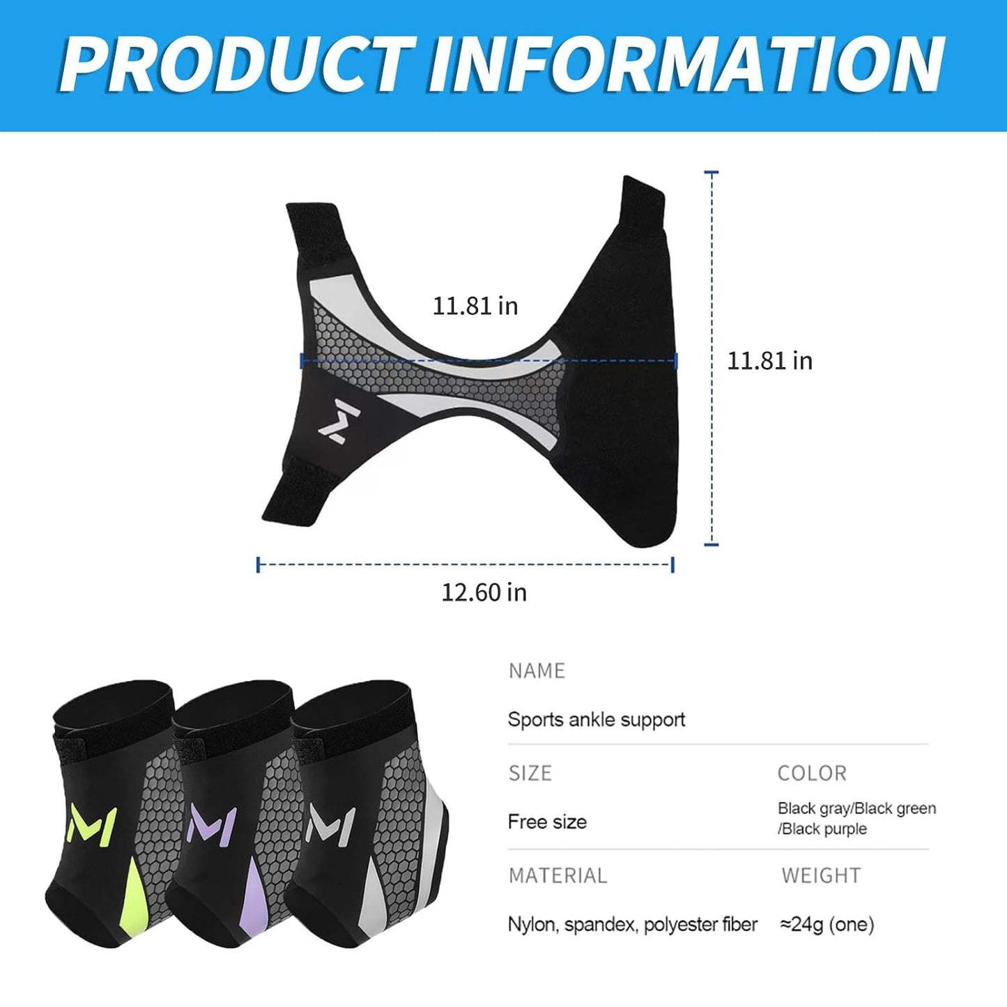 2 Pack/Set Ankle Braces - Adjustable Figure-Eight Stabilizers