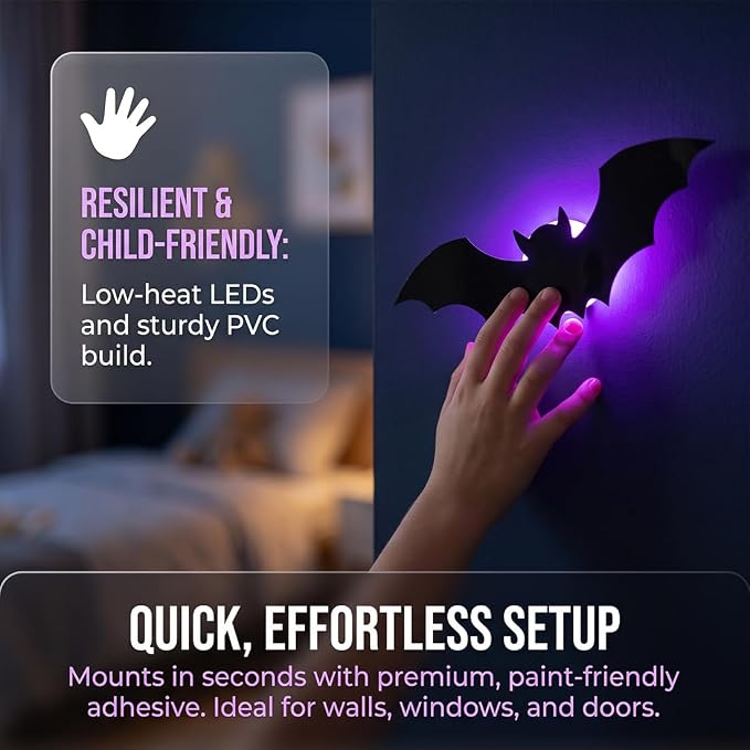 12-Piece Halloween Bat Wall Decoration Set