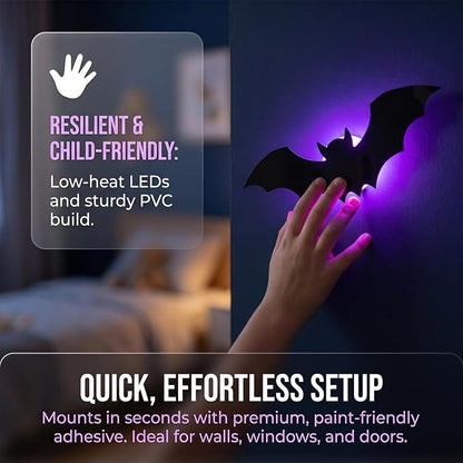 12-Piece Halloween Bat Wall Decoration Set