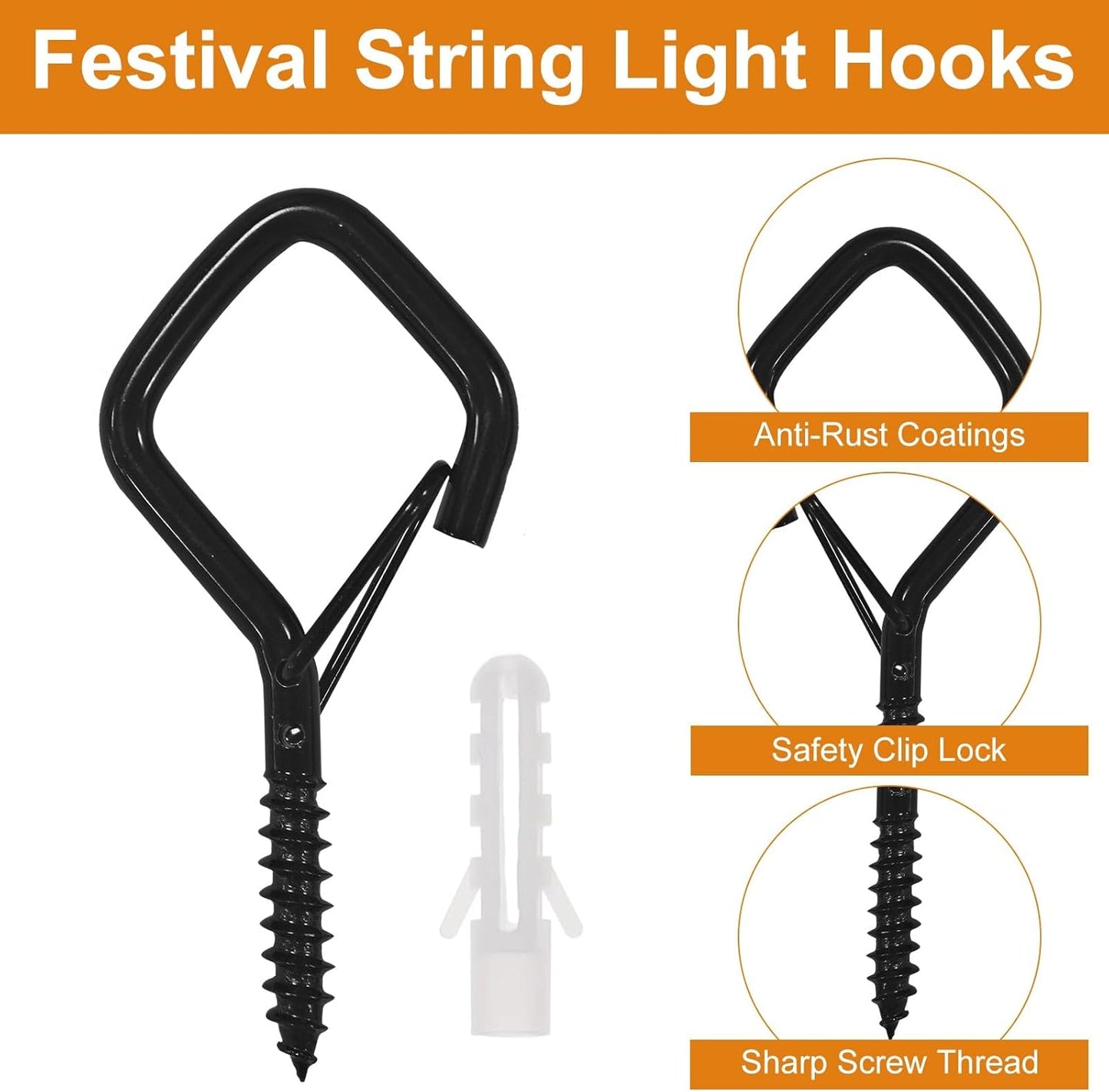 Eye Hooks Screw Heavy Duty,Ceiling Hooks for Hanging Plants,String Lights,Cup,Wind Chime,Bird Feeders