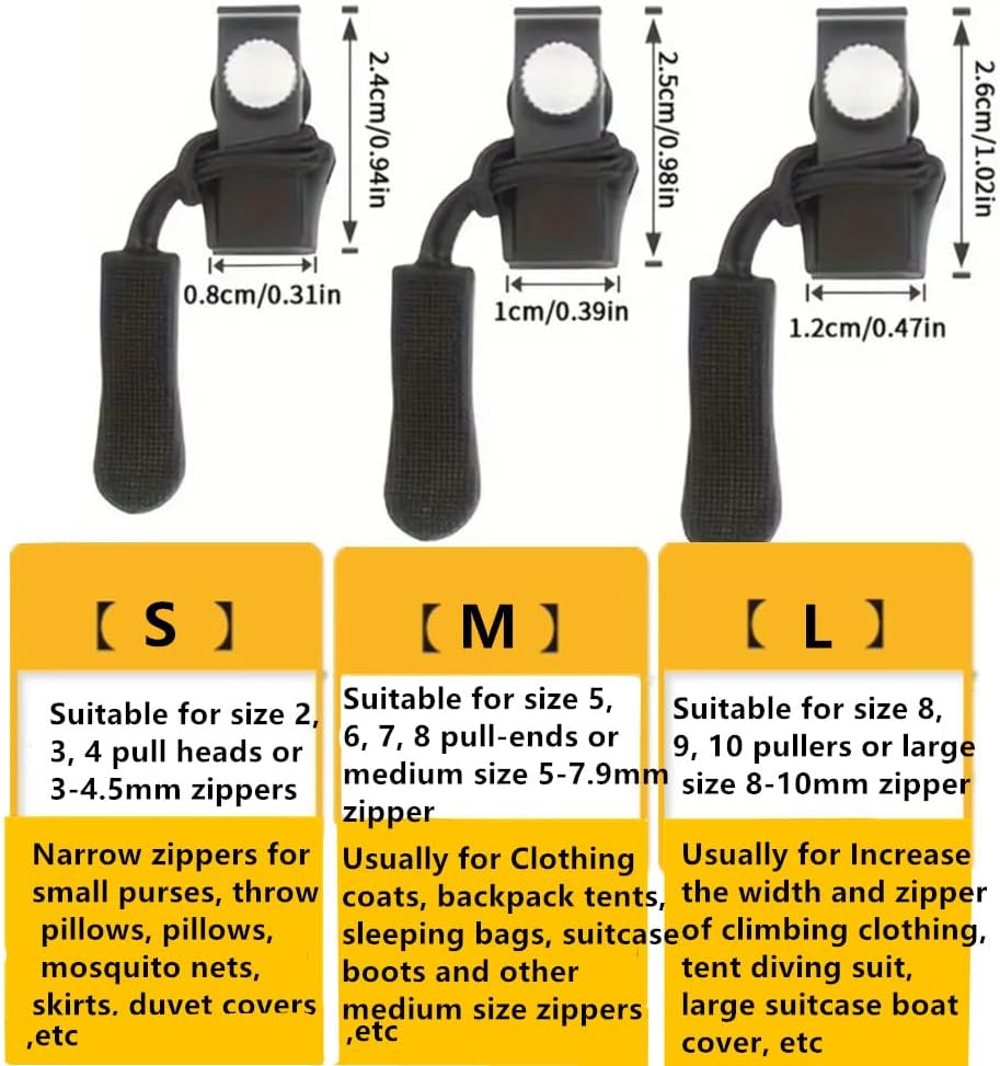 15Pcs Zipper Repair Tool | 3 Sizes, Replace Zippers Without Tools